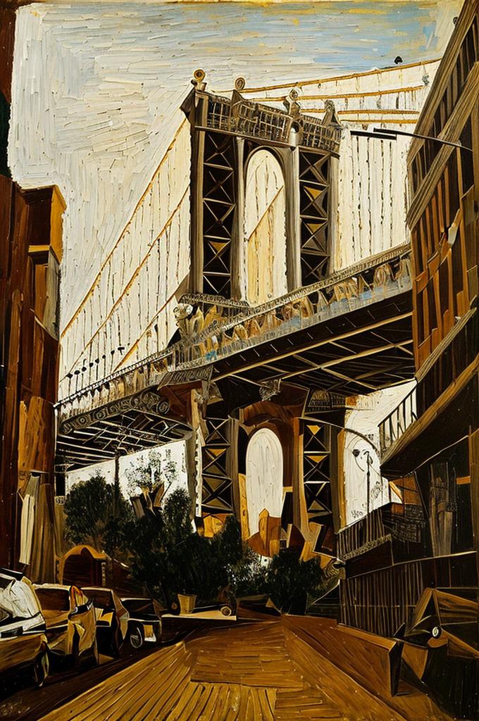 Brooklyn bridge cubism style