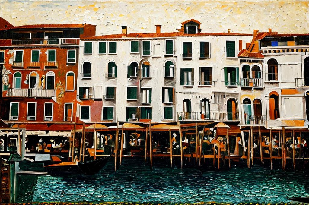 picasso style city landscape