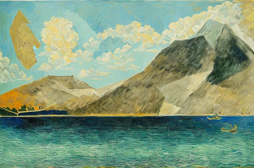 Cubism ai art mountain