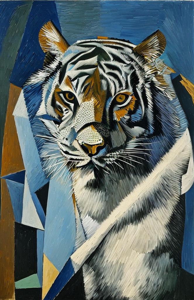 Abstract ai tiger art