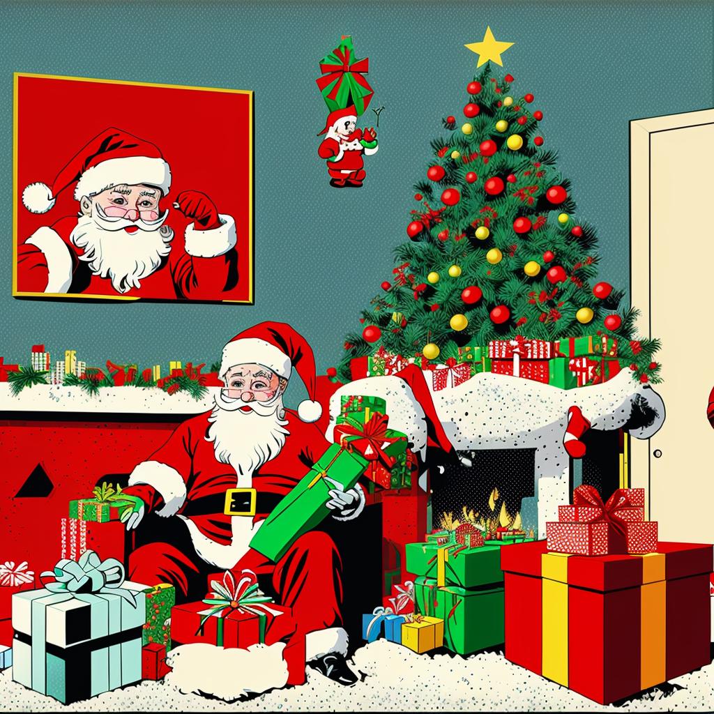 santa claus pop art style